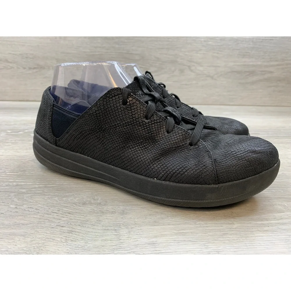FitFlop‎ Women's Sneakers Black Snakeskin Embossed 8 Comfort Casual Shoes